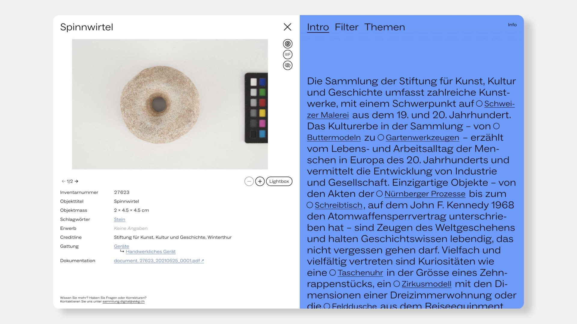 Screenshot Sammlung digital