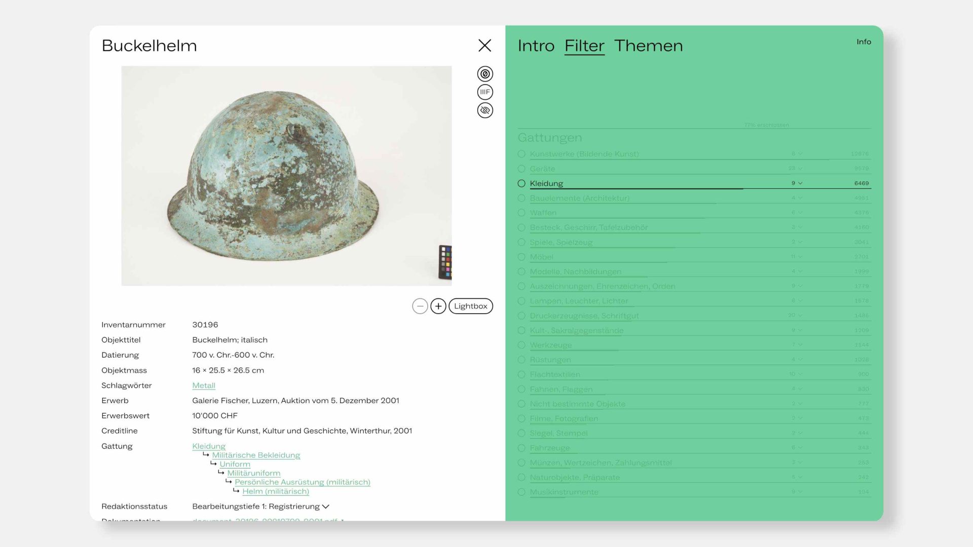Screenshot Sammlung digital