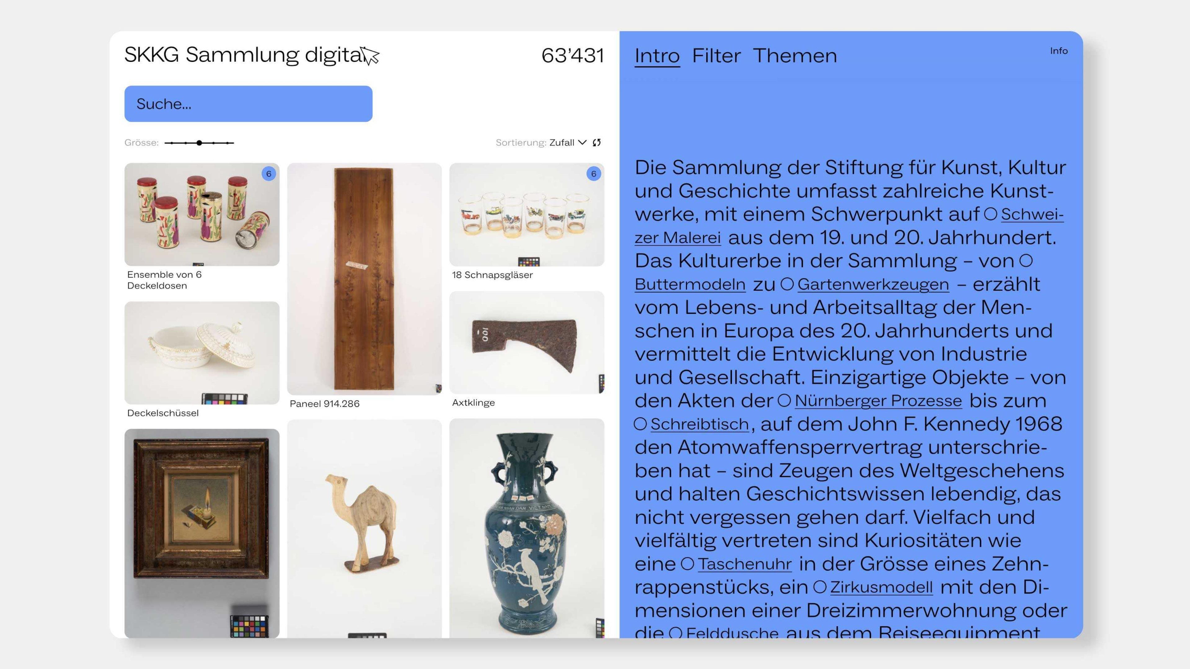 Screenshot Sammlung digital